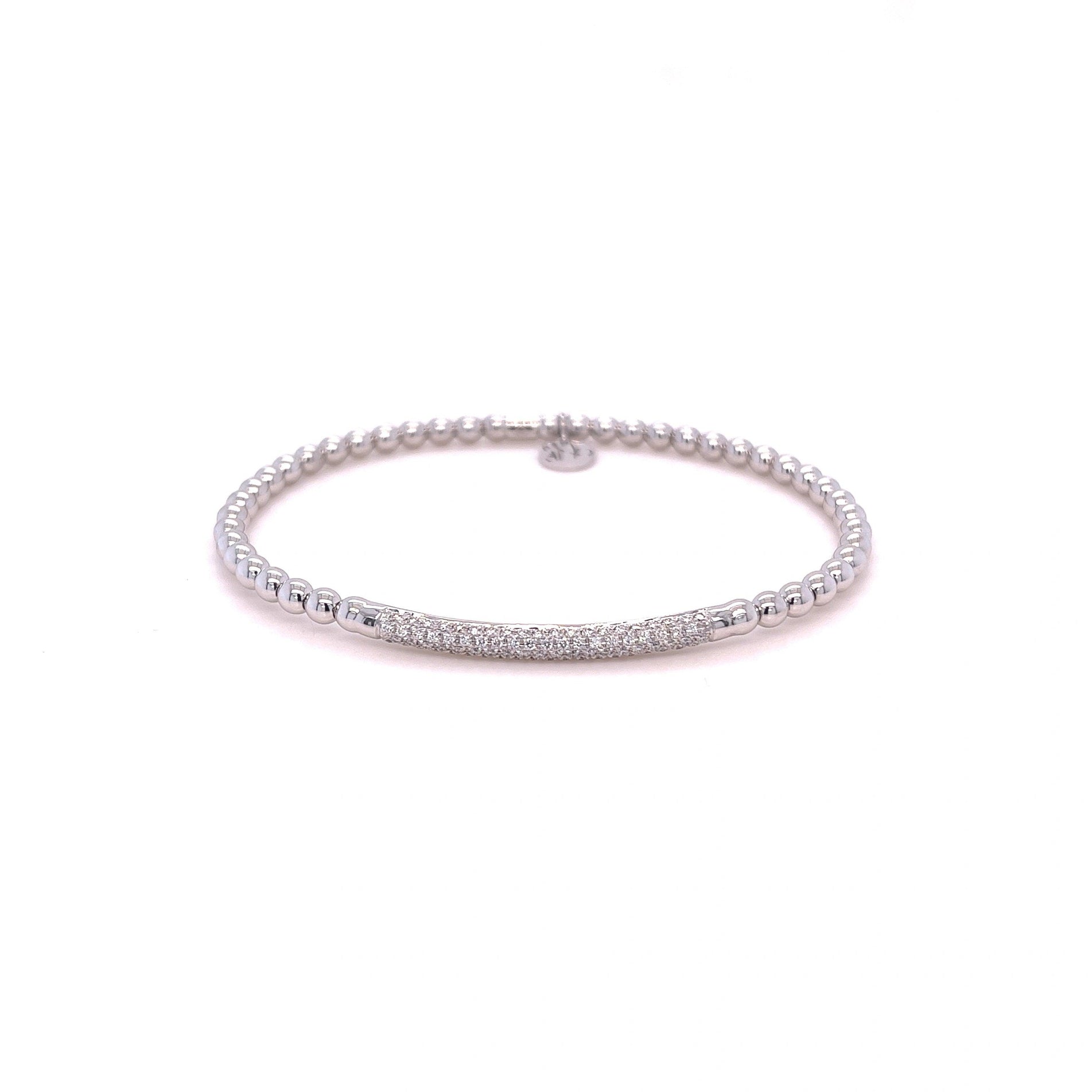 Hulchi Belluni Tresore 18k White Gold Diamond Stretch Bracelet - Orsini Jewellers