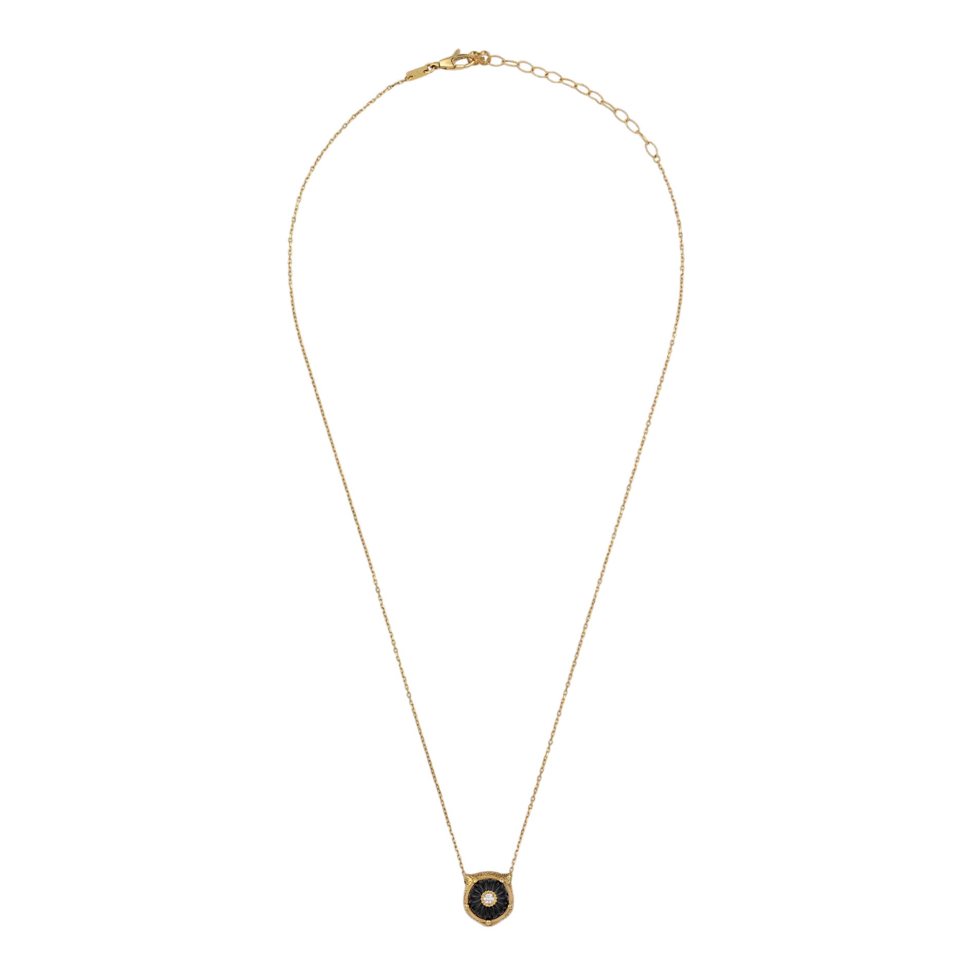 Gucci Le Marché des Merveilles Necklace in 18k Yellow Gold with Onyx and Diamonds - Orsini Jewellers NZ
