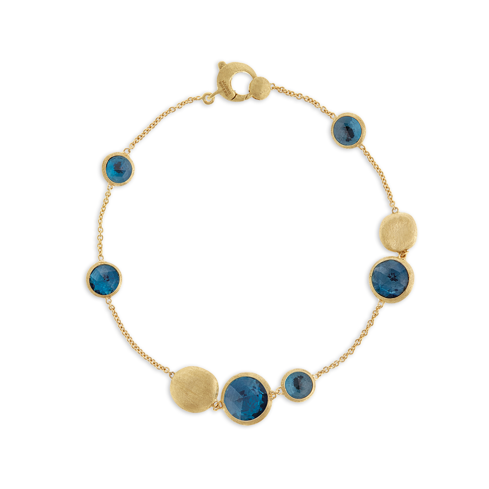 Jaipur Colour Bracelet in 18k Yellow Gold with London Blue Topaz - Orsini Jewellers NZ