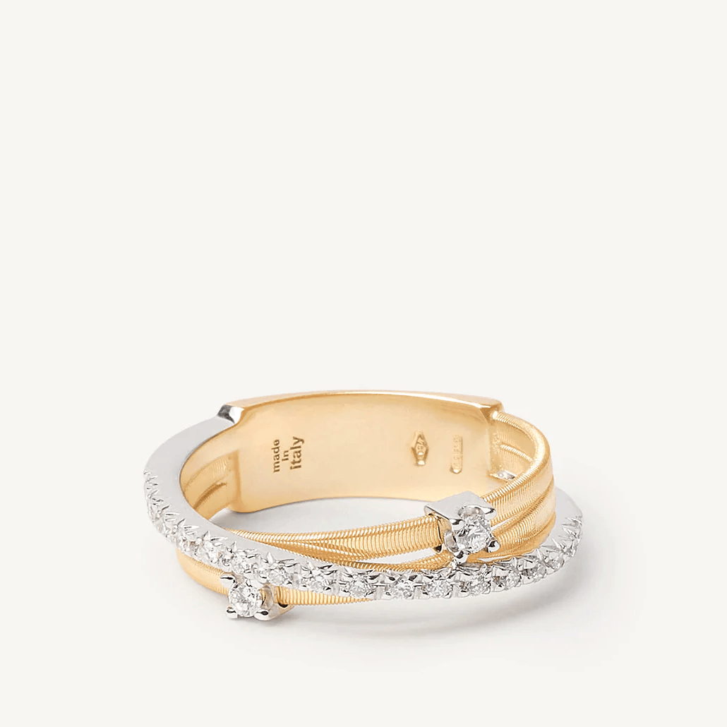 Marco Bicego Goa 18k Gold Diamond Ring 3 Strand - Orsini Jewellers