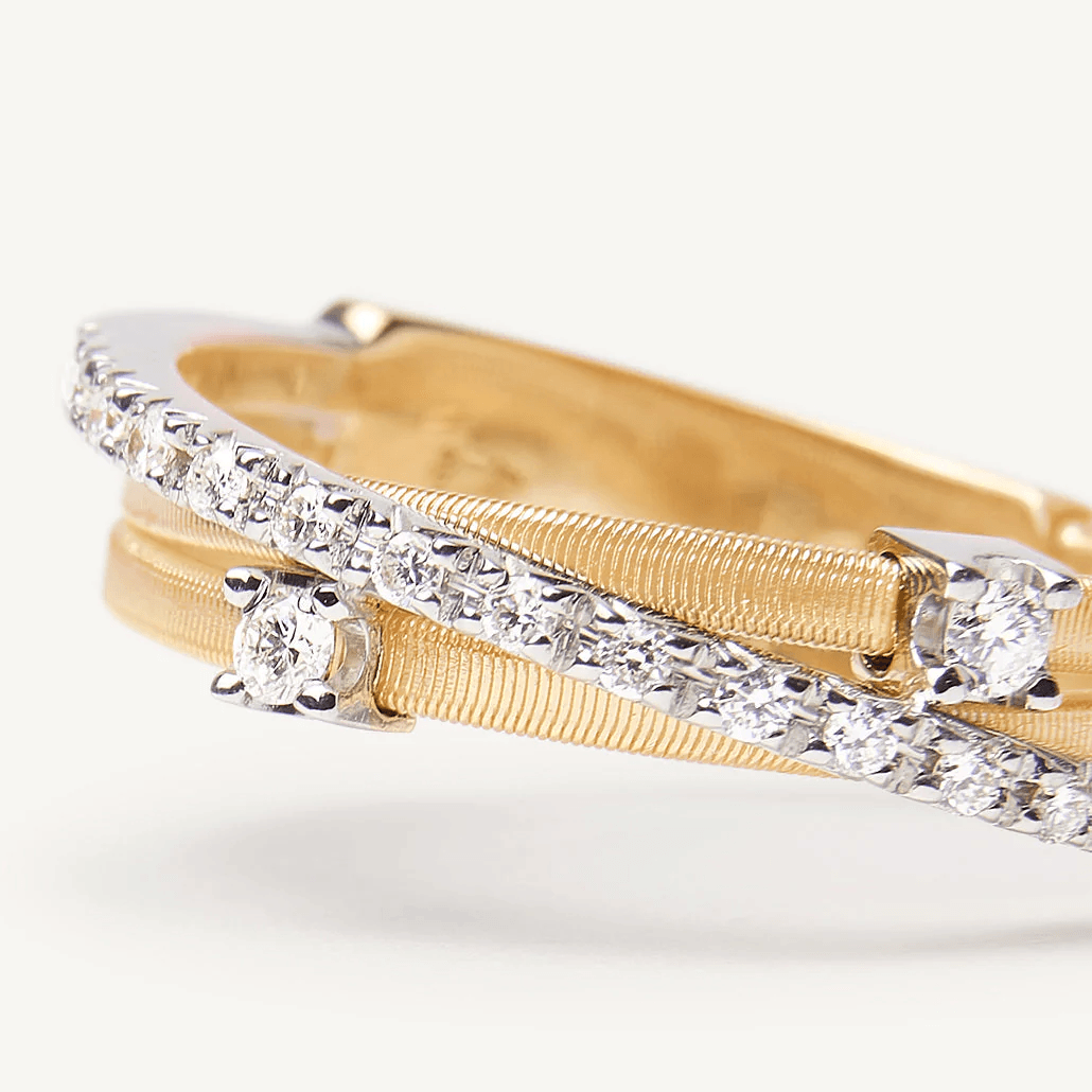 Marco Bicego Goa 18k Gold Diamond Ring 3 Strand - Orsini Jewellers
