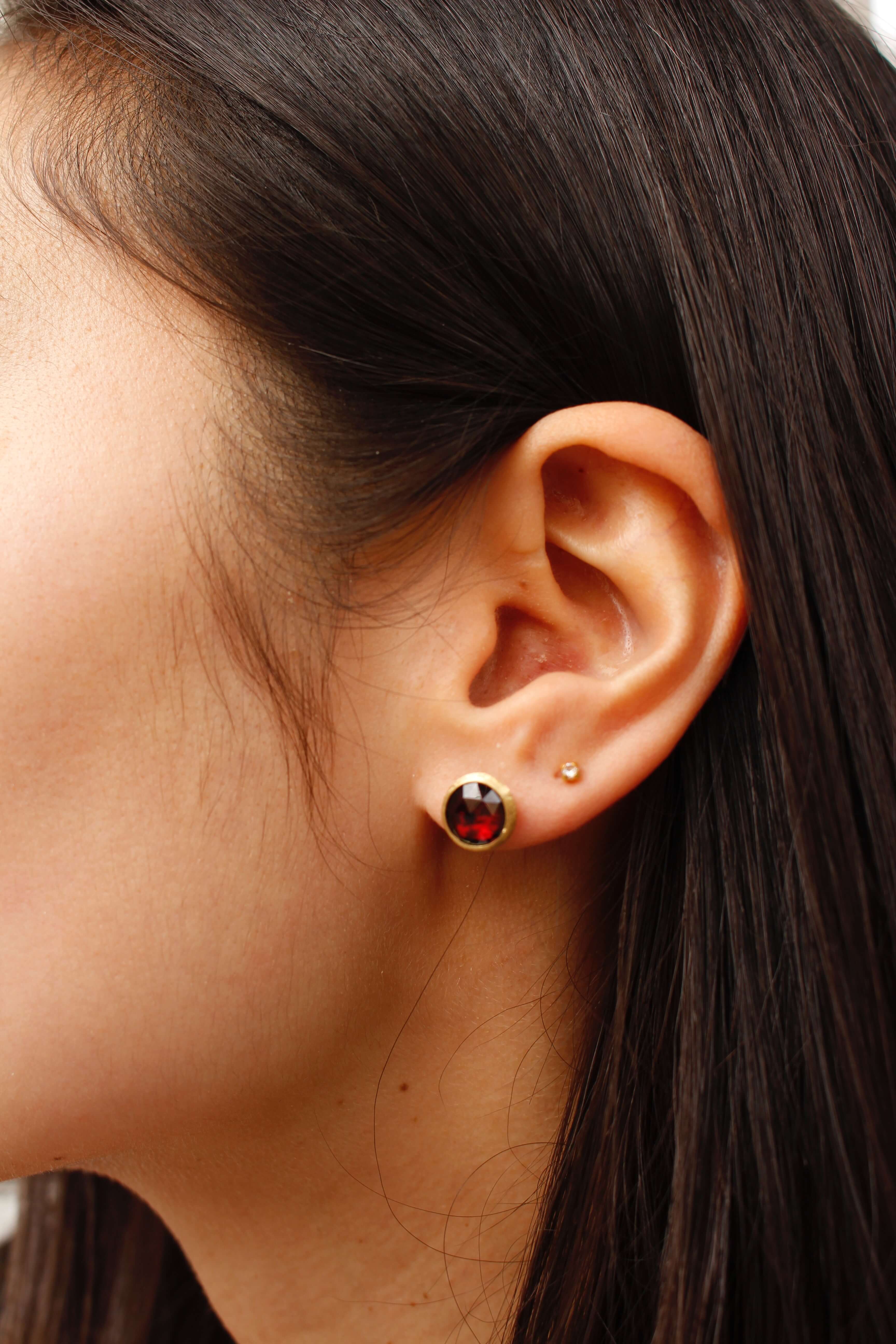 Marco Bicego Jaipur 18k Gold Red Garnet Earrings - Orsini Jewellers