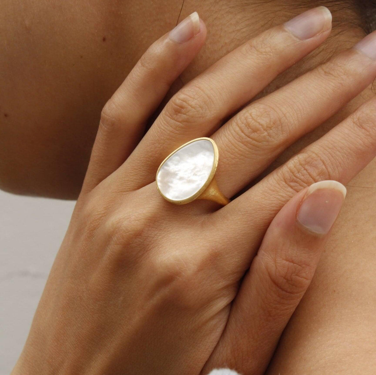 Marco Bicego Lunaria 18k Gold Mother of Pear Ring - Orsini Jewellers