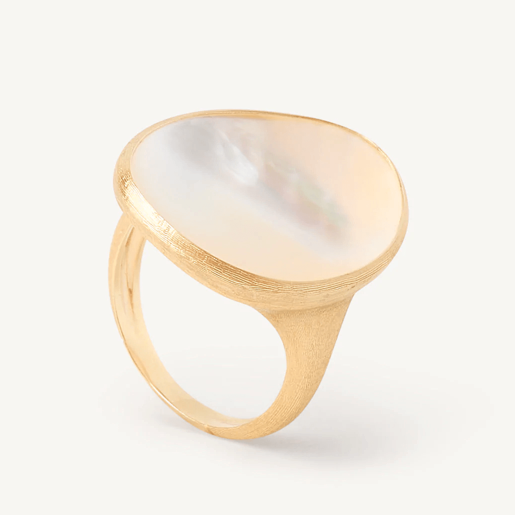 Marco Bicego Lunaria 18k Gold Mother of Pearl Ring Large - Orsini Jewellers