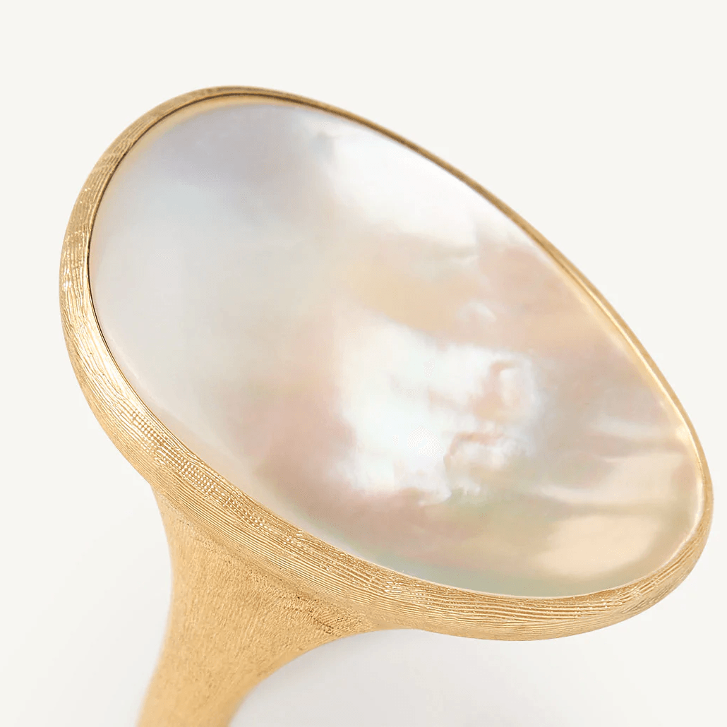 Marco Bicego Lunaria 18k Gold Mother of Pearl Ring Large - Orsini Jewellers