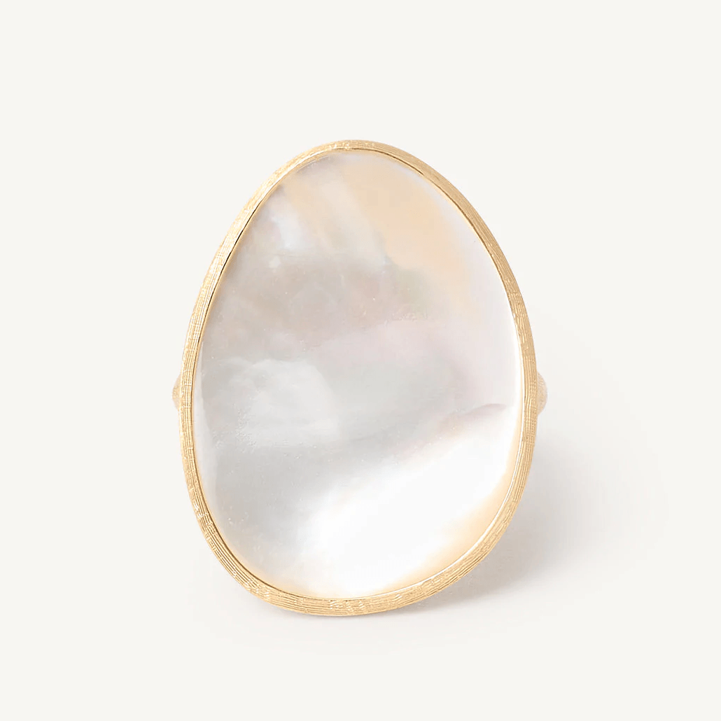 Marco Bicego Lunaria 18k Gold Mother of Pearl Ring Large - Orsini Jewellers