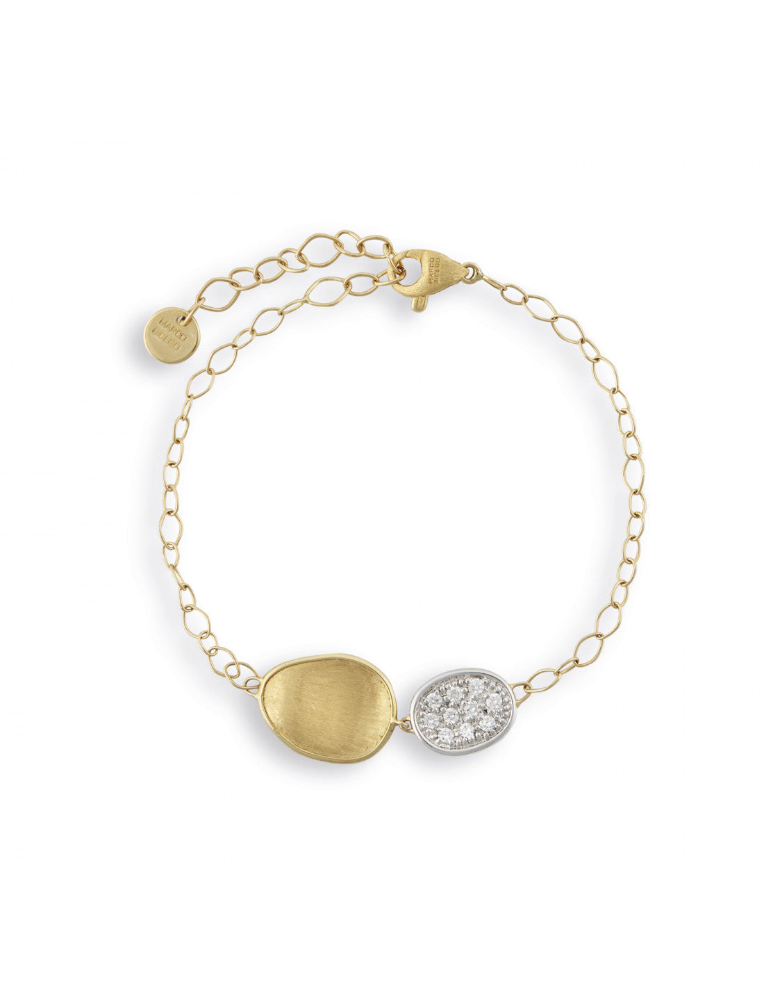 Lunaria Bracelet in 18 Yellow Gold with Pave Diamonds - Orsini Jewellers