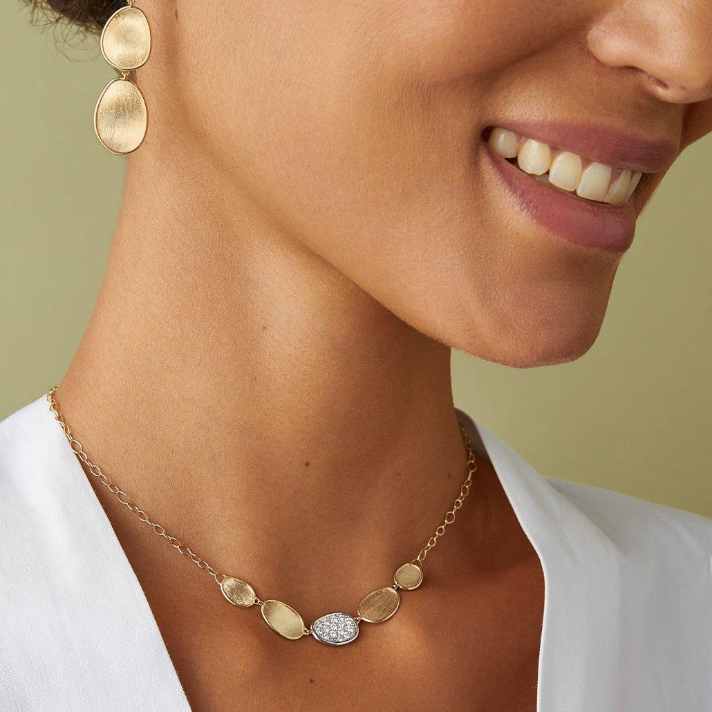 Marco Bicego Lunaria Mini 18k Gold Diamond Necklace - Orsini Jewellers