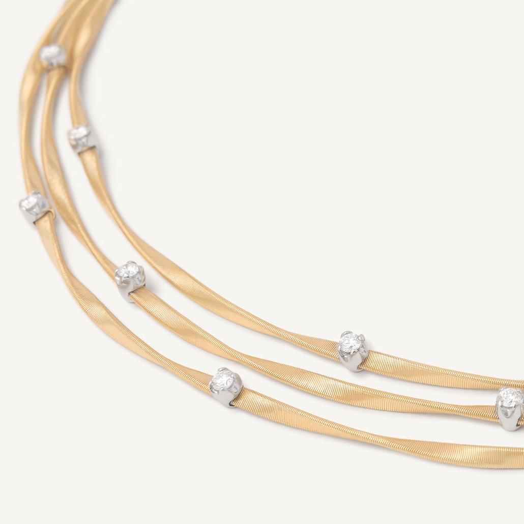 Marco Bicego Marrakech 18k Gold Diamond Necklace 3 Strand - Orsini Jewellers