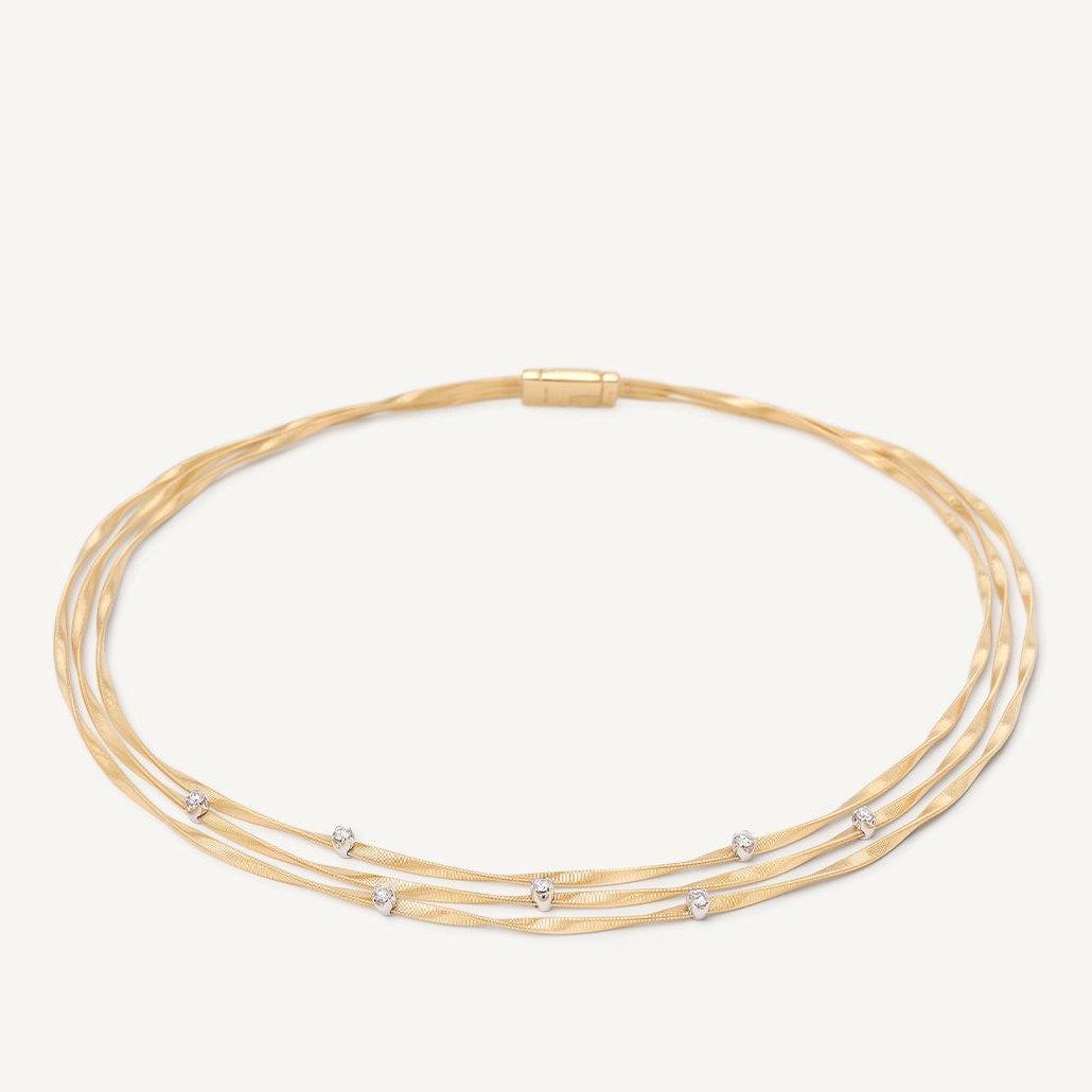 Marco Bicego Marrakech 18k Gold Diamond Necklace 3 Strand - Orsini Jewellers