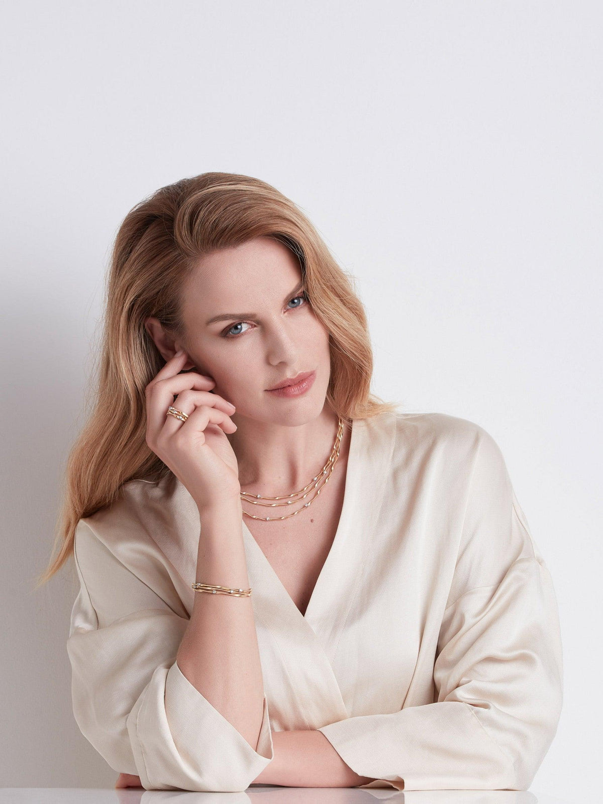 Marco Bicego Marrakech 18k Gold Diamond Necklace 3 Strand - Orsini Jewellers