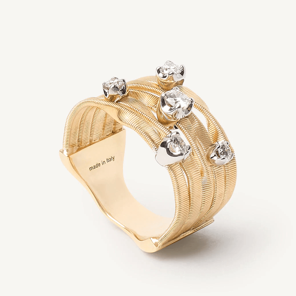 Marco Bicego Marrakech 18k Gold Diamond Ring 5 Strand - Orsini Jewellers