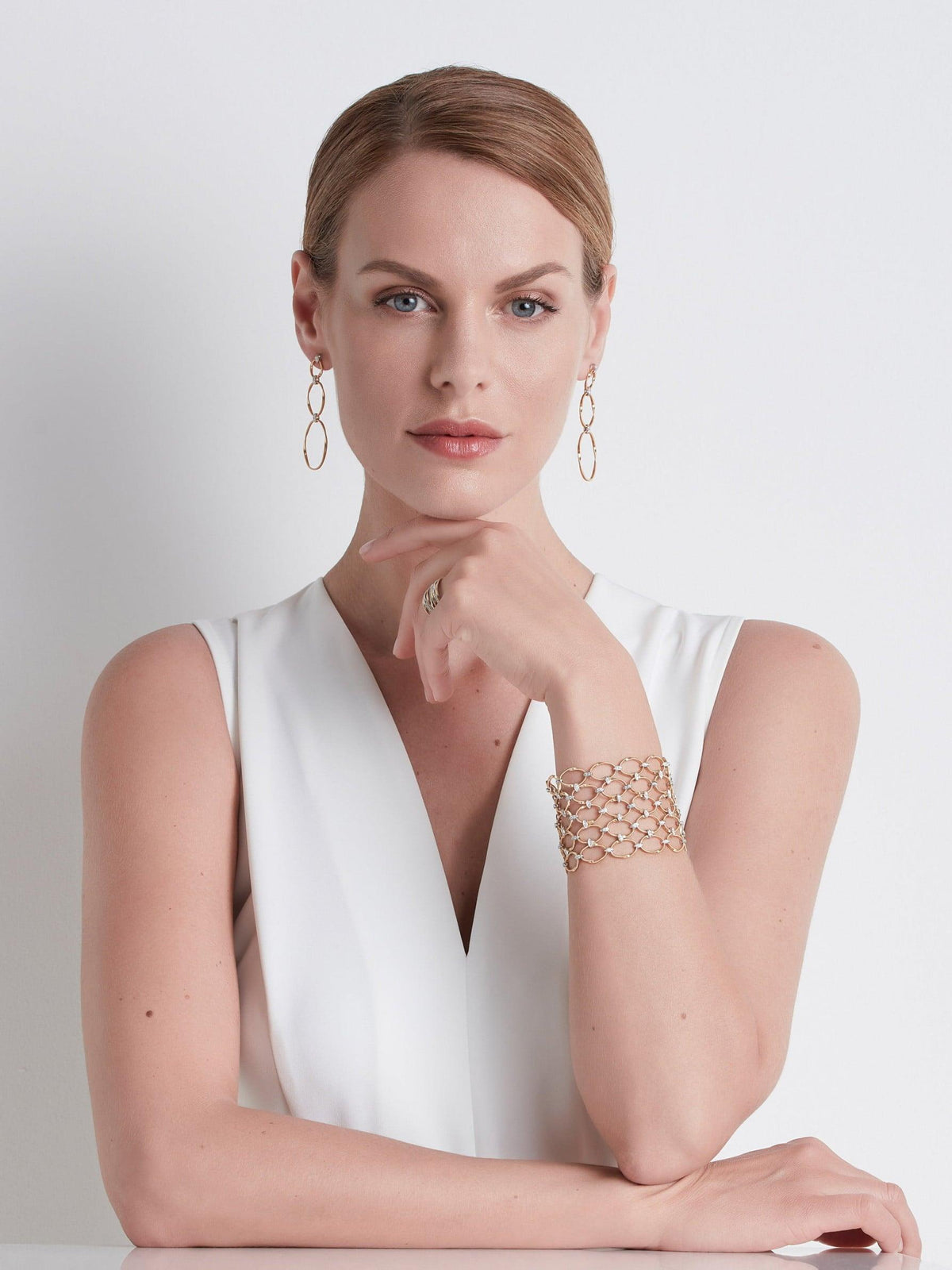 Marco Bicego Marrakech Onde Drop Earrings Diamonds 18k Gold 3 Links - Orsini Jewellers