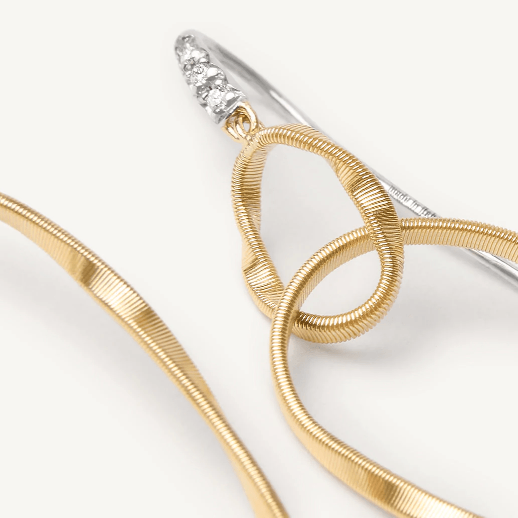 Marco Bicego Marrakech Onde Hook Drop Earrings Diamonds 18k Gold 2 Links - Orsini Jewellers