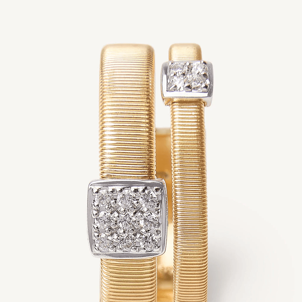 Marco Bicego Masai 18k Gold Pavè Diamond Ring 2 Band - Orsini Jewellers