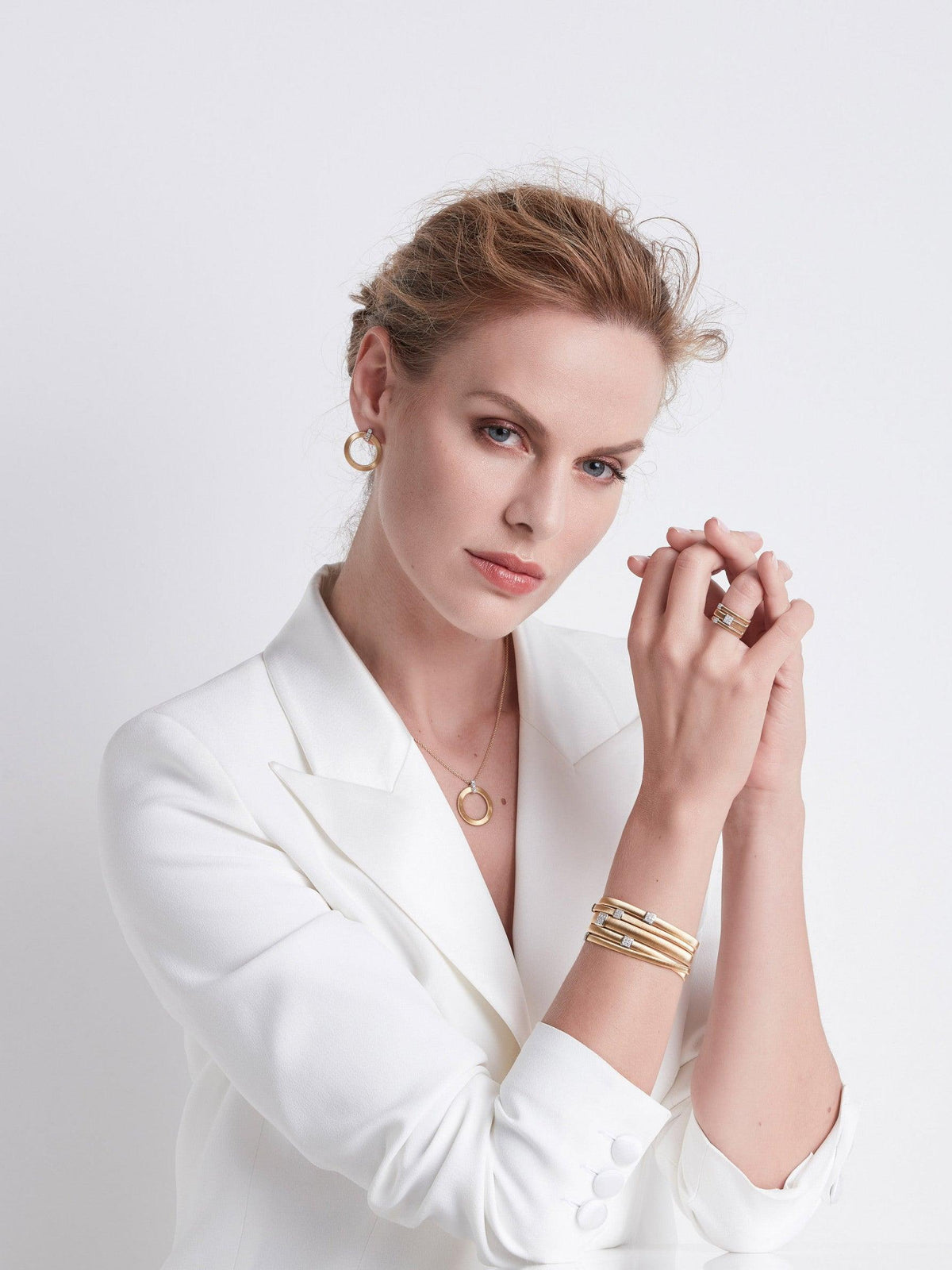 Marco Bicego Masai 18k Gold Pavè Diamond Ring 3 Band - Orsini Jewellers