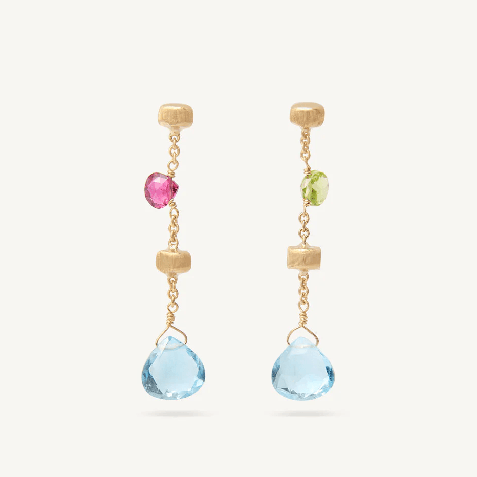 Marco Bicego Paradise 18k Gold Gemstone Earrings Mini - Orsini Jewellers