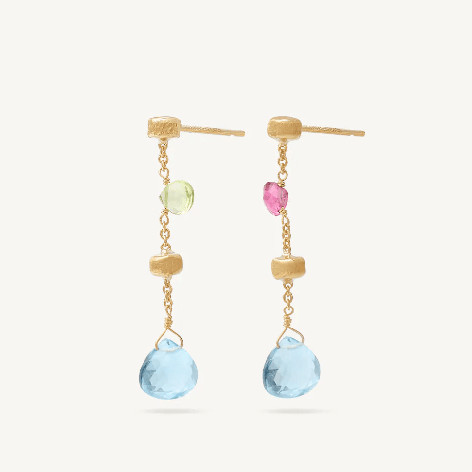 Marco Bicego Paradise 18k Gold Gemstone Earrings Mini - Orsini Jewellers