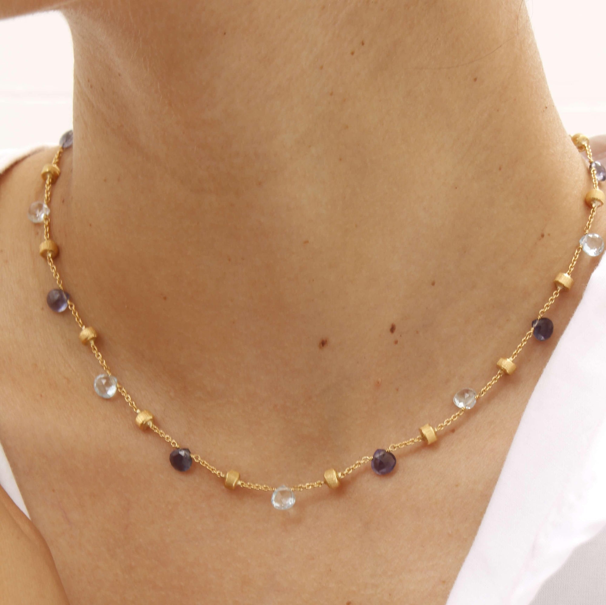 Gg running necklace with topaz deals