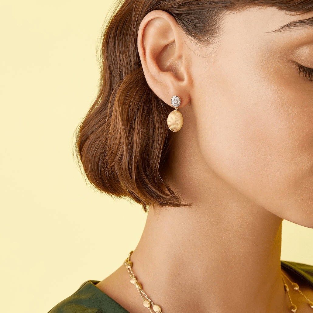 Marco Bicego Siviglia 18k Gold Diamond Earrings 2 Drop - Orsini Jewellers