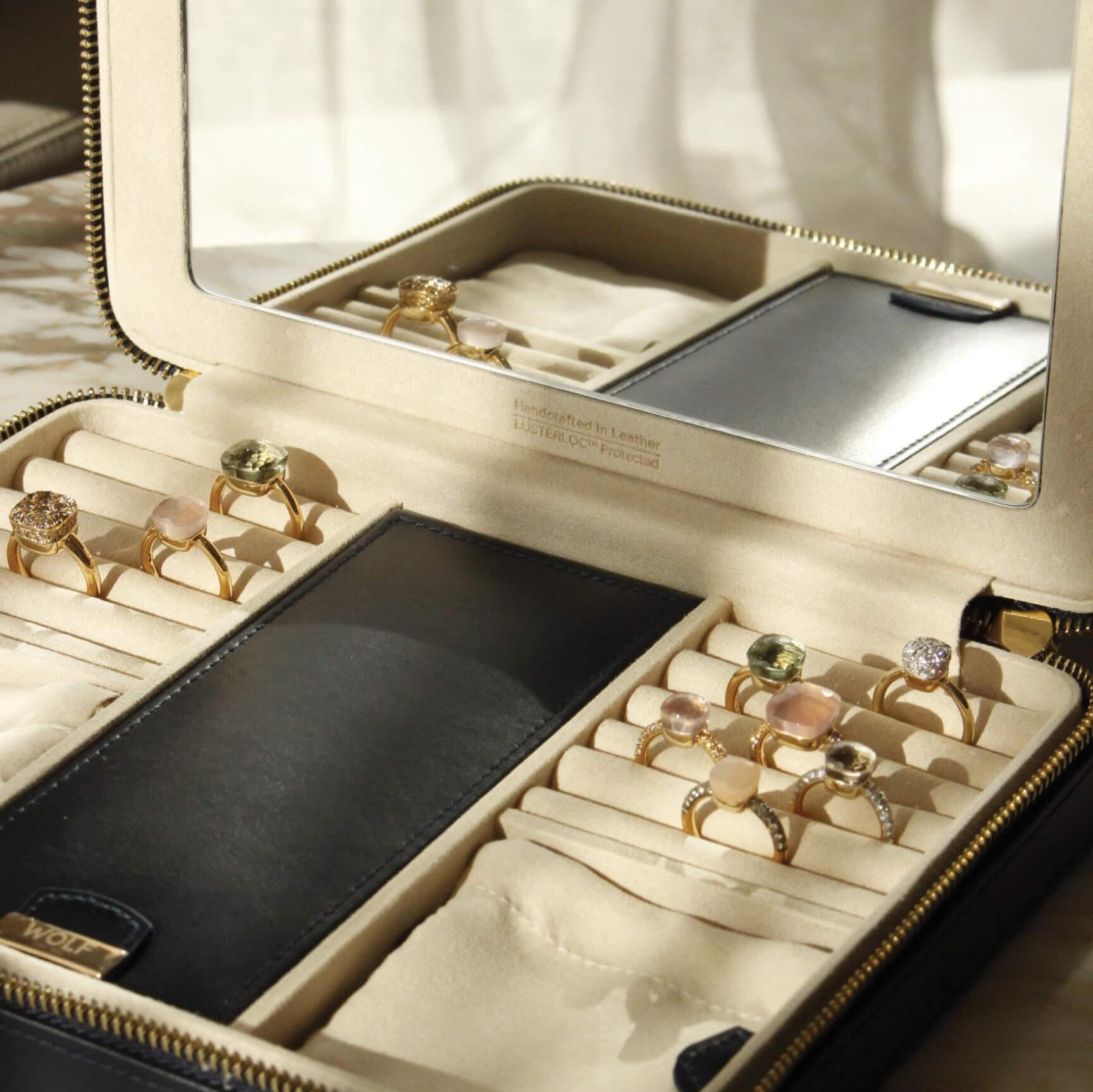 Maria Navy Coloured Large Zip Case - Orsini Jewellers