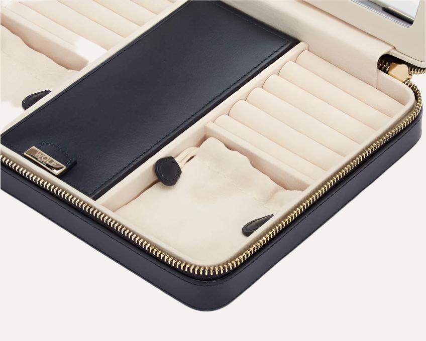 Maria Navy Coloured Large Zip Case - Orsini Jewellers