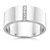Men's Flat Round White Gold Wedding Ring with Diamond Strip - Orsini Jewellers
