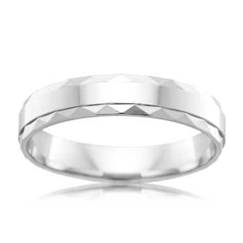 Men&#39;s Platinum Wedding Ring with Patterned Edge and Raised Mid - Orsini Jewellers