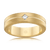 Mens Yellow Gold Brushed Wedding Ring with Angled Princess Cut Diamond - Orsini Jewellers