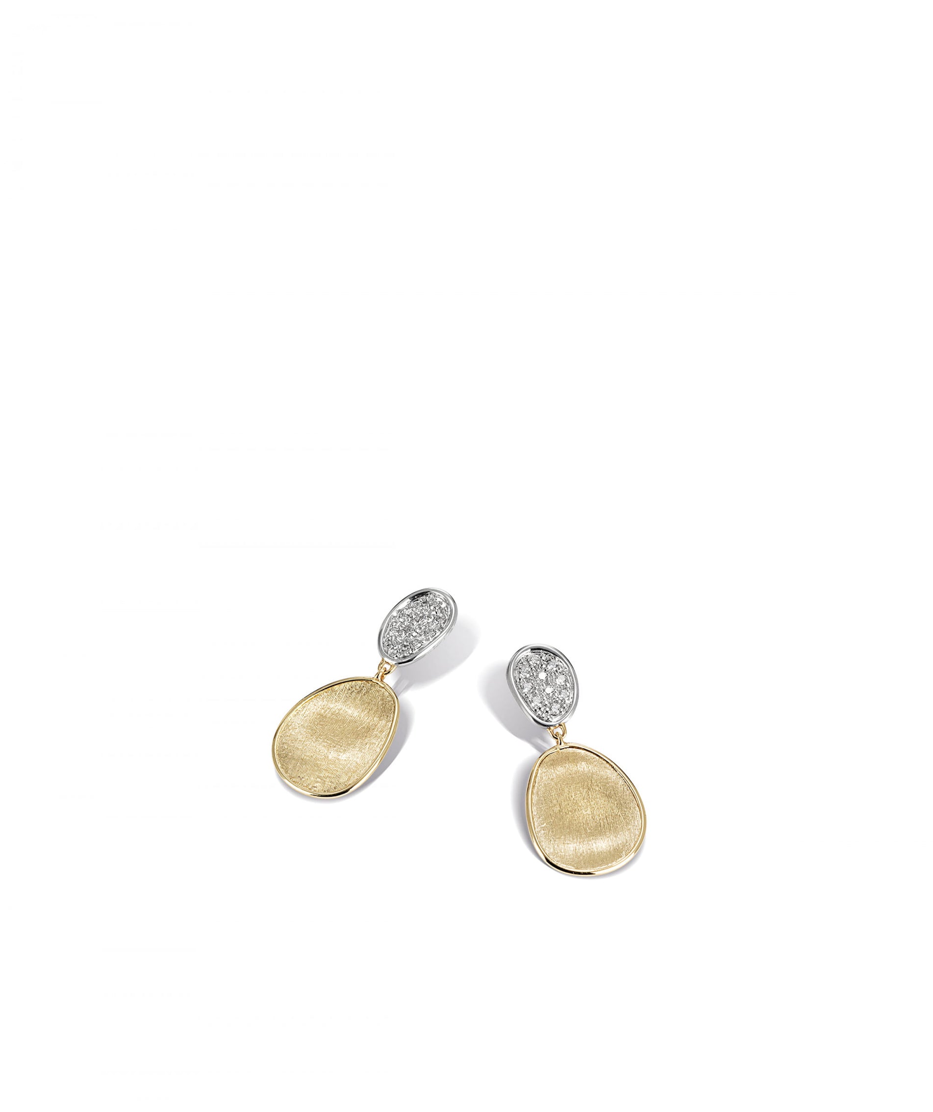 Marco Bicego Lunaria Mini Earrings in 18k Yellow and White Gold with Diamonds - Orsini Jewellers NZ