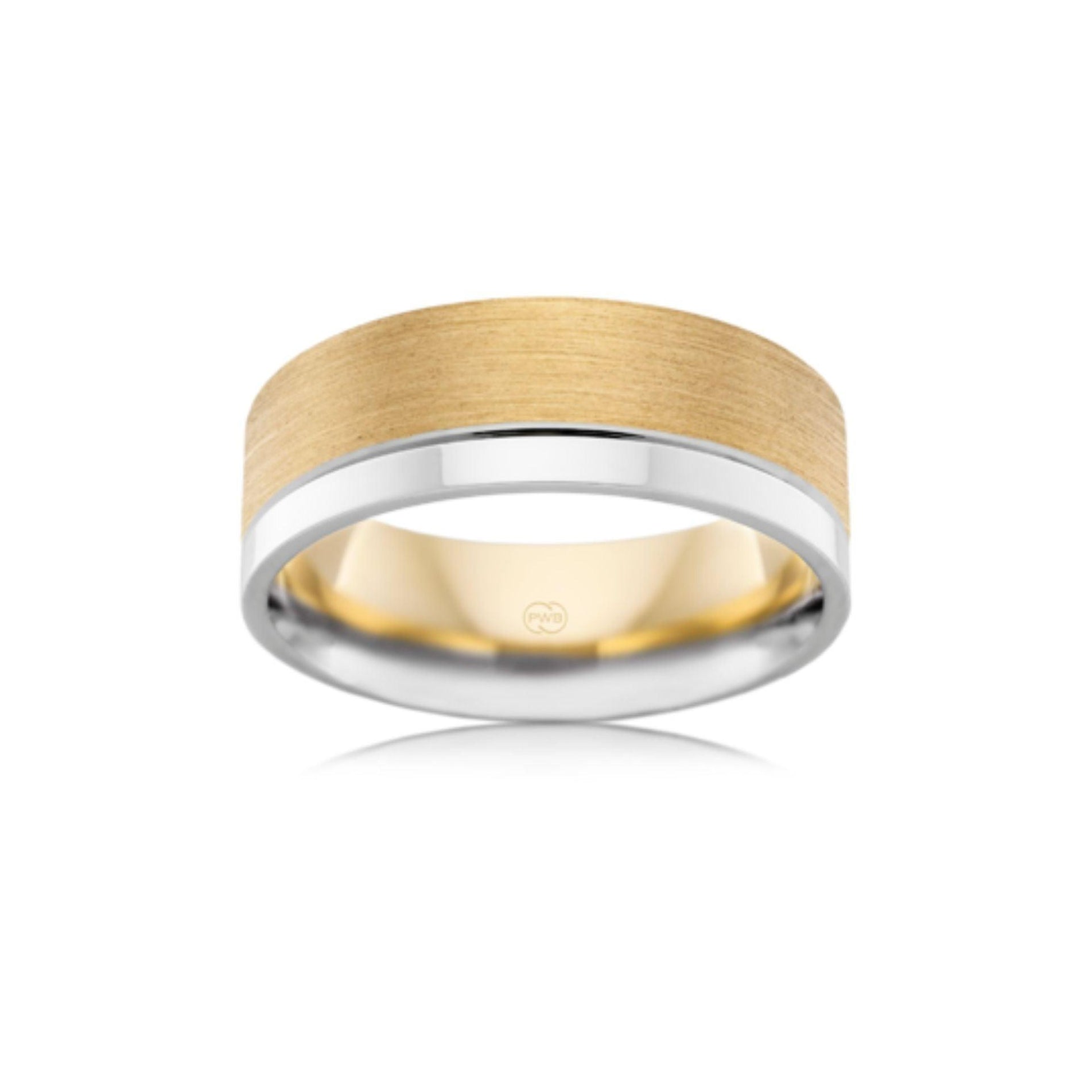 Parallel Grain Two-Tone Wedding Ring - Orsini Jewellers