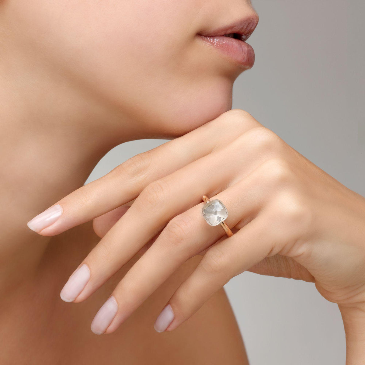 Pomellato Nudo Classic Ring 18k Gold with White Topaz - Orsini Jewellers