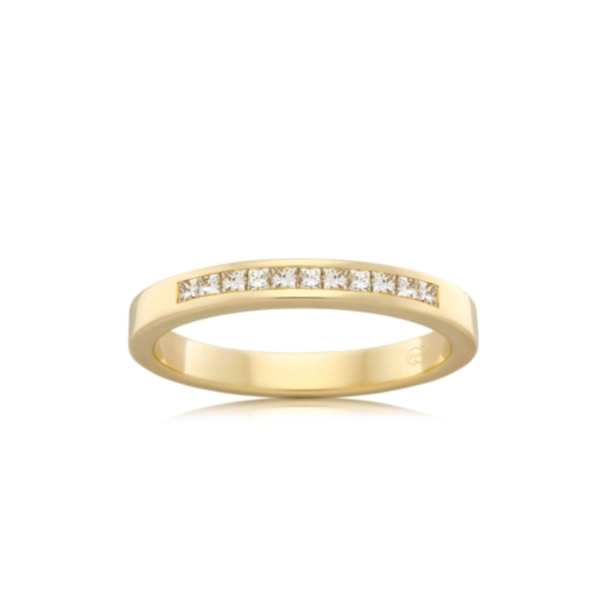 Princess Cut Diamond Channel Set Flat Wedding Ring - Orsini Jewellers