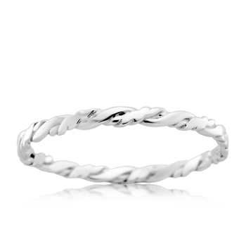 Twisted Thin White Gold Wedding Ring - Orsini Jewellers
