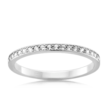 Women&#39;s Extra Small White Gold Bead Set Diamond Wedding Ring - Orsini Jewellers