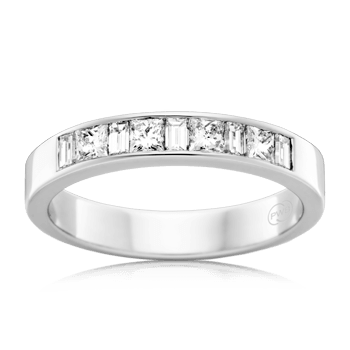 Women&#39;s Large White Gold Alternate Diamond Wedding Ring - Orsini Jewellers