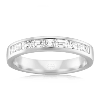 Women&#39;s Medium White Gold Alternate Diamond Wedding Ring - Orsini Jewellers
