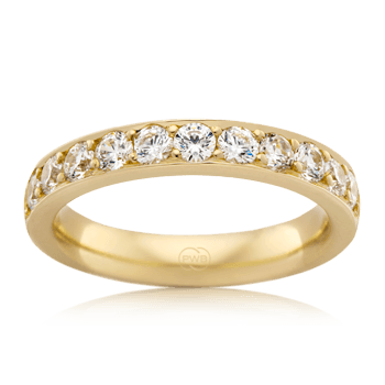 Women&#39;s Medium Yellow Gold Bead Set Diamond Wedding Ring - Orsini Jewellers