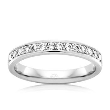 Women&#39;s Small White Gold Bead Set Diamond Wedding Ring - Orsini Jewellers