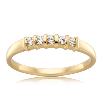 Womens Wedding Ring in Yellow Gold with Raised Tension Set Diamonds - Orsini Jewellers